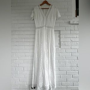 Maxi white dress, size M